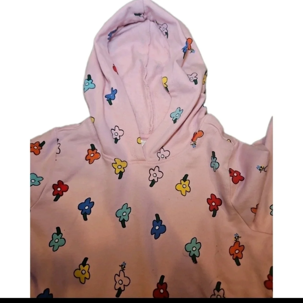 Hanna Andersson Big Girls Pink Blossom Floral French Terry Hoodie Dress 14-16